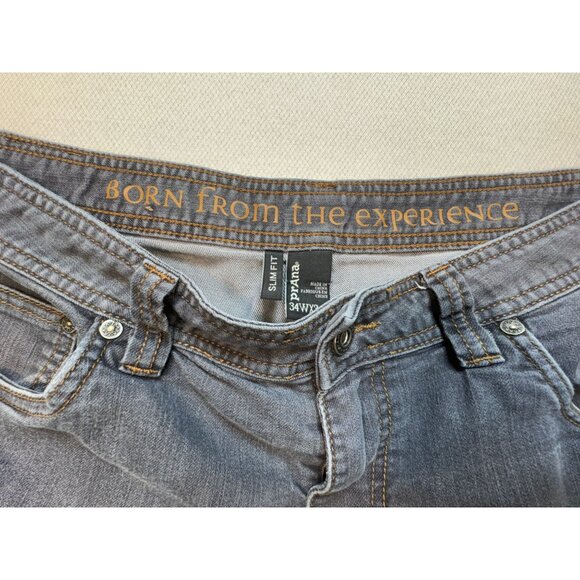 Prana Mens Slim Fit Breathe Straight Jeans Size 34Wx34L Gray Denim Stretch Casua - Picture 3 of 16